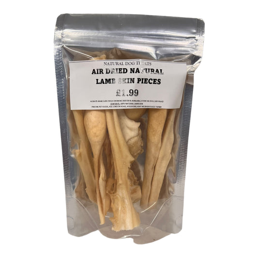 Air Dried Natural Lamb Skin Chews For Dogs