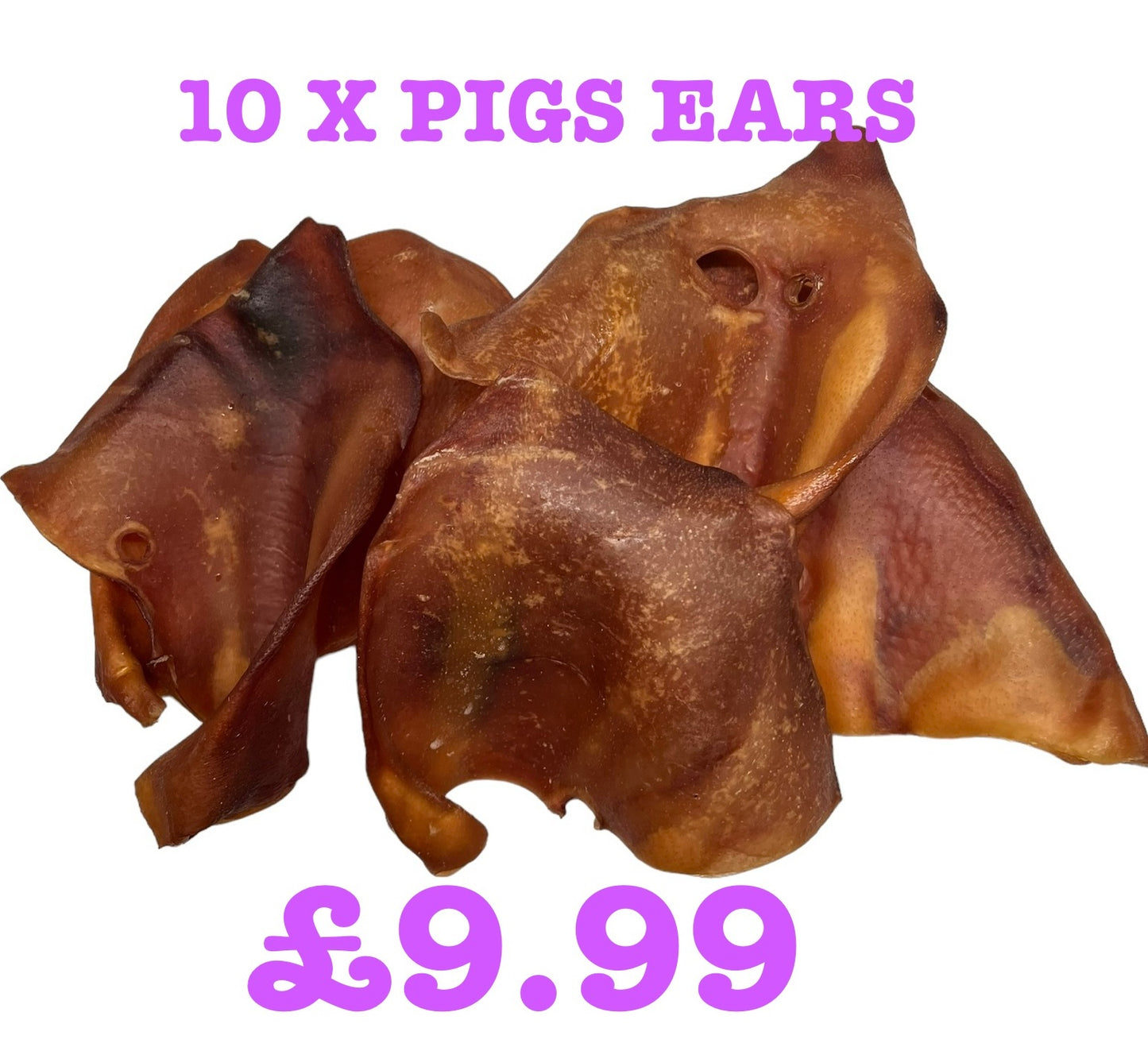 Pigs Ears For Dogs Pack Of 10