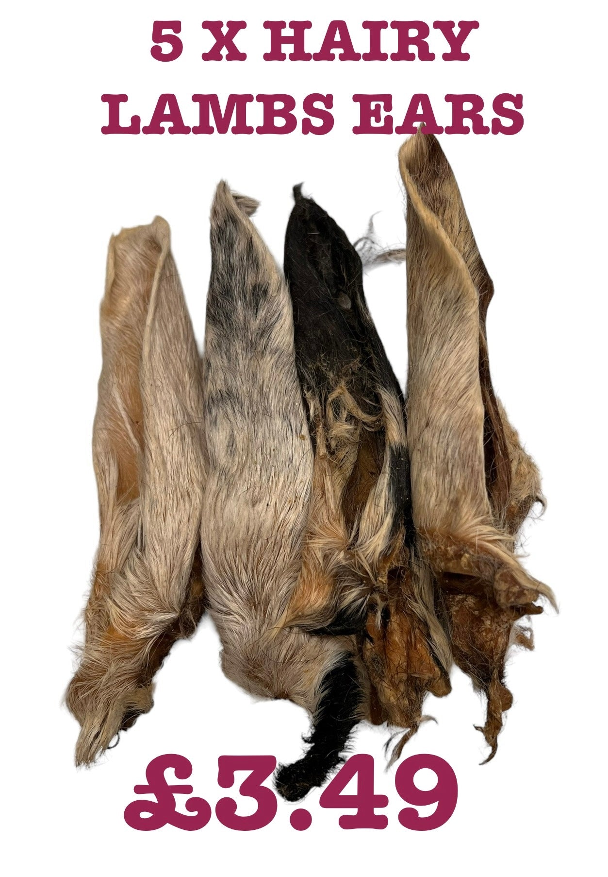 Hairy Lambs Ears Pack of 5 Ears for Dogs