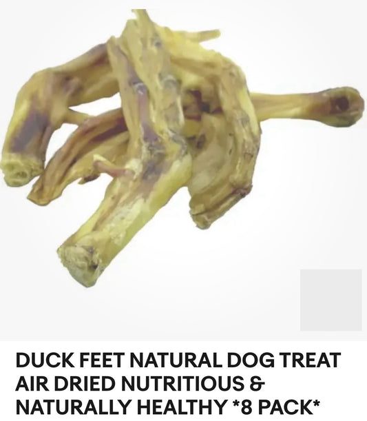 DUCK FEET NATURAL DOG TREAT AIR DRIED NUTRITIOUS & NATURALLY HEALTHY *8 PACK*