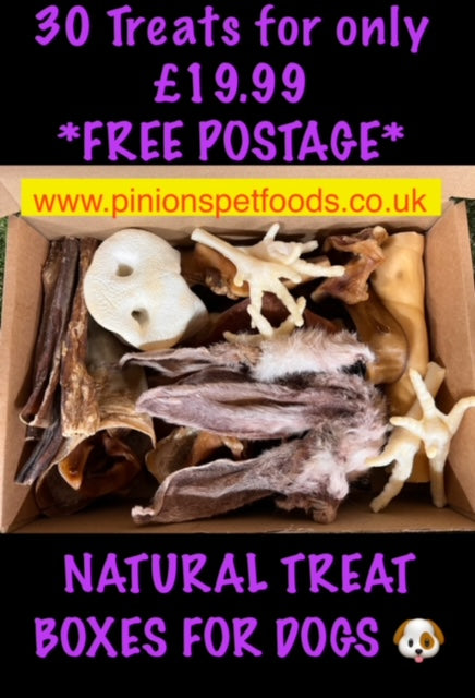 NATURAL TREAT GIFT BOX FOR DOGS 30 TREATS GREAT CHRISTMAS PRESENT *FREE POSTAGE*