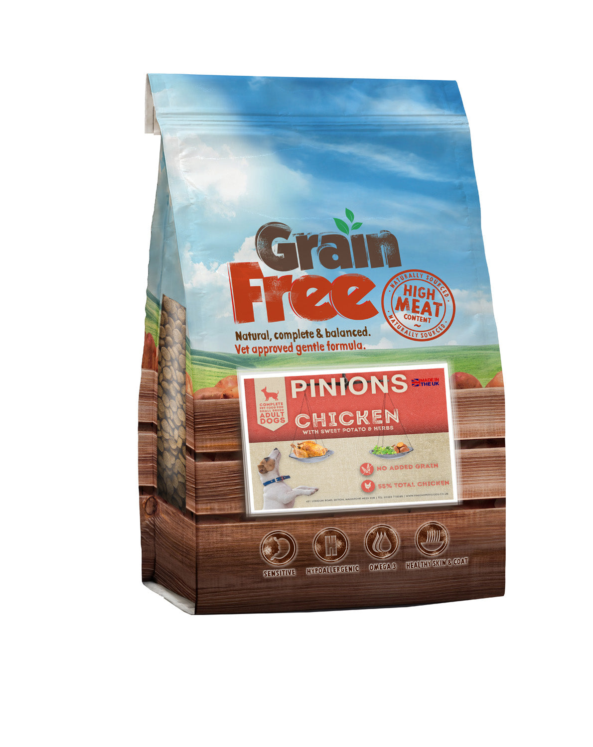 PINIONS OWN GRAIN FREE ADULT DOG FOOD WITH CHICKEN